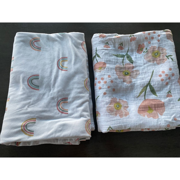 Ultra-Soft Swaddle & Headband Set For Newborn Girls - Floral Photography Swaddles, Receiving Blankets & Baby Shower Gift
